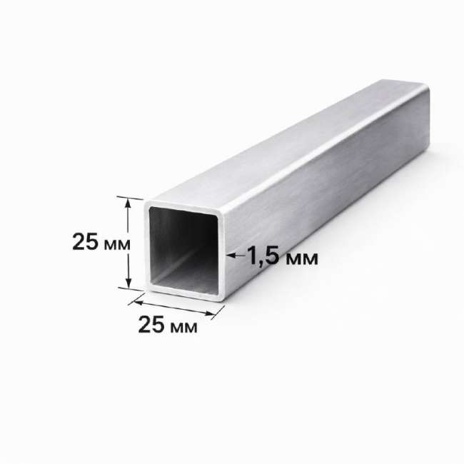 Труба нержавеющая профильная шлифованная 320GR 25х25х1,5 мм AISI 304