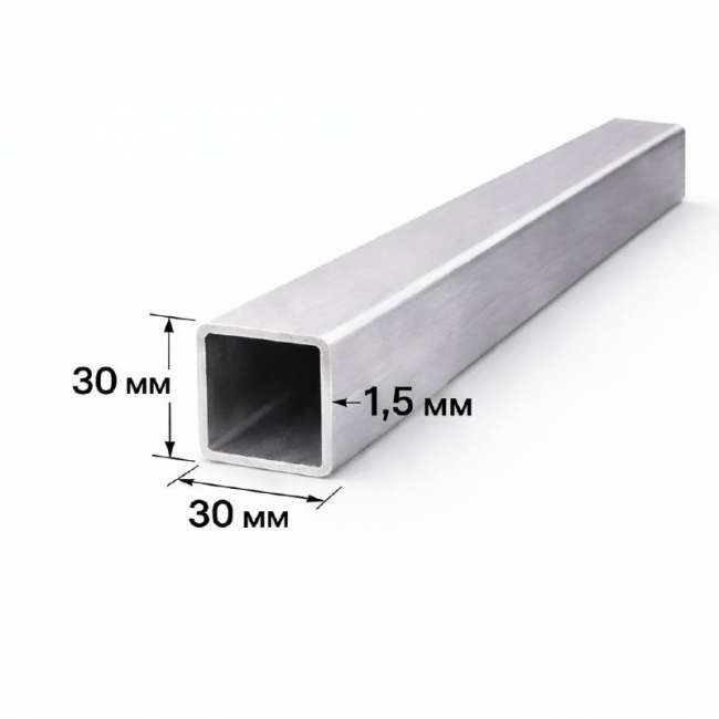 Труба нержавеющая профильная шлифованная 320GR 30х30х1,5 мм AISI 304