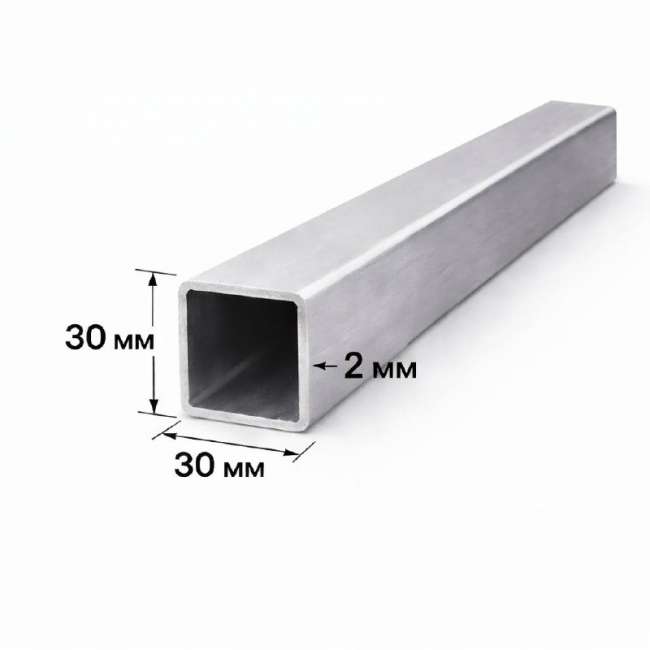 Труба нержавеющая профильная шлифованная 320GR 30х30х2 мм AISI 304