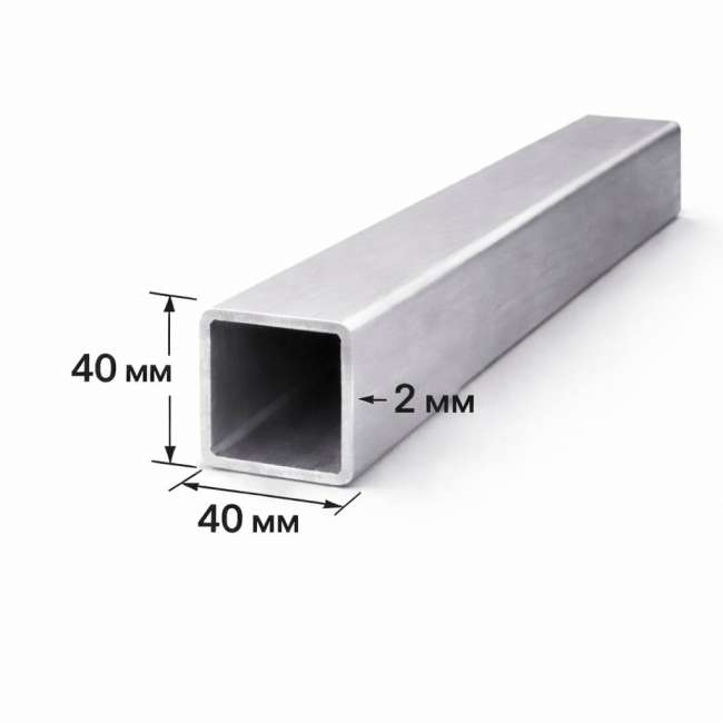 Труба нержавеющая профильная шлифованная 320GR 40х40х2 мм AISI 304