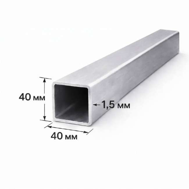 Труба нержавеющая профильная шлифованная 320GR 40х40х1,5 мм AISI 304