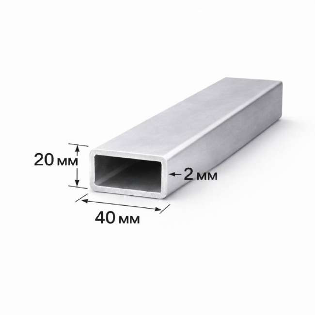 Труба нержавеющая профильная шлифованная 320GR 40х20х2 мм AISI 304