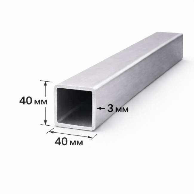 Труба нержавеющая профильная шлифованная 320GR 40х40х3 мм AISI 304