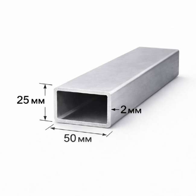 Труба нержавеющая профильная шлифованная 320GR 50х25х2 мм AISI 304