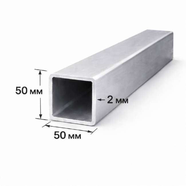 Труба нержавеющая профильная шлифованная 320GR 50х50х2 мм AISI 304