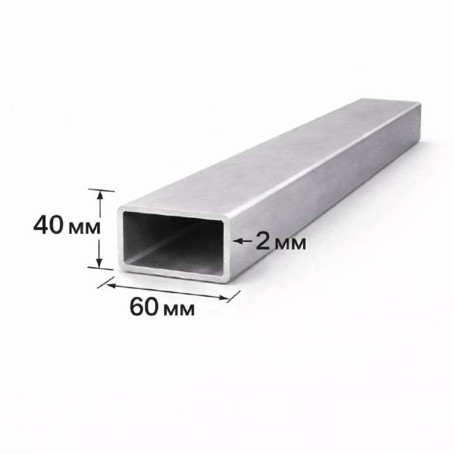 Труба нержавеющая профильная шлифованная 320GR 60х40х2 мм AISI 304