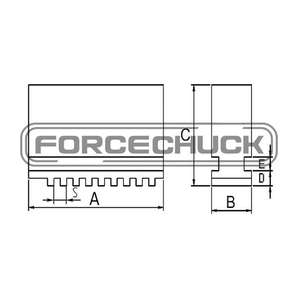 Кулачки токарные сырые 250 мм (3 шт) FORCECHUCK 7100-0035.014 Кулачки токарные сырые 250 мм (3 шт) FORCECHUCK 7100-0035.014